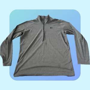 Rei Mens Gray Activewear Striped 1/2 Zip Pullover Long Sleeve Shirt Top XL